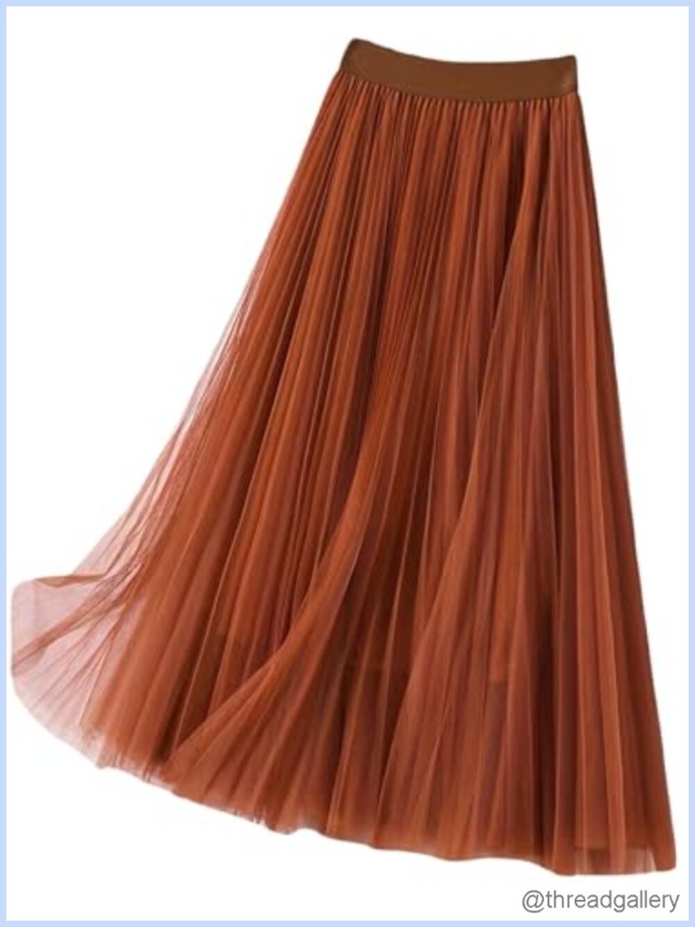 Plus Size Tulle Maxi Skirt High Waisted A-Line Mesh Pleated